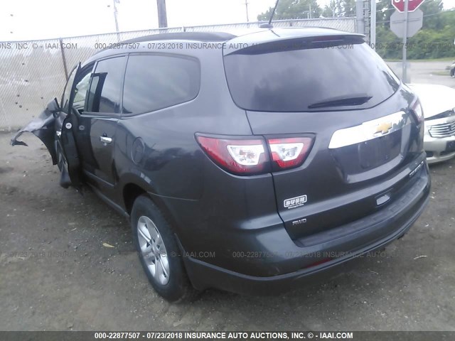 1GNKVFKD7DJ102562 - 2013 CHEVROLET TRAVERSE LS GRAY photo 3