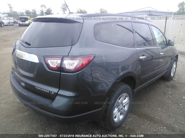 1GNKVFKD7DJ102562 - 2013 CHEVROLET TRAVERSE LS GRAY photo 4