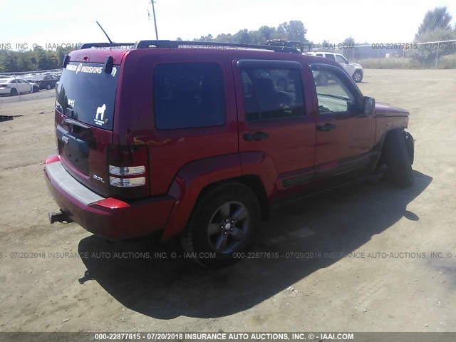 1J8GN28K78W279577 - 2008 JEEP LIBERTY SPORT RED photo 4