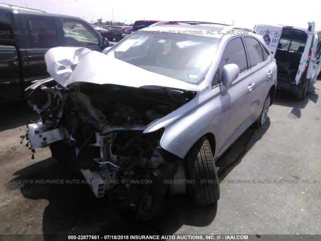 JTJZB1BA2A2402229 - 2010 LEXUS RX 450 SILVER photo 2