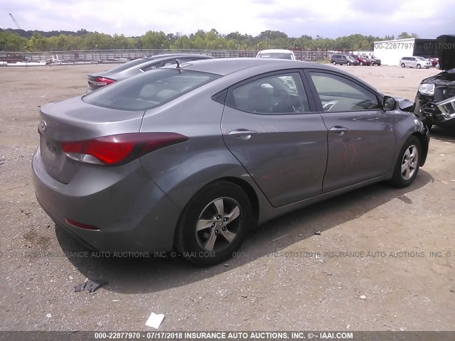 5NPDH4AE7EH525479 - 2014 HYUNDAI ELANTRA SE/SPORT/LIMITED GRAY photo 4