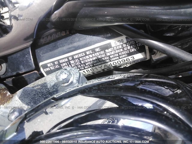 1HFSC1801YA400963 - 2000 HONDA VT1100 C BLACK photo 10