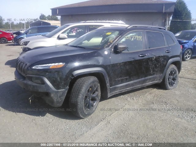 1C4PJMBB3GW241155 - 2016 JEEP CHEROKEE TRAILHAWK BLACK photo 2