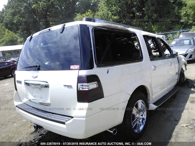 1FMFK20507LA27778 - 2007 FORD EXPEDITION EL LIMITED WHITE photo 4