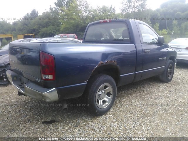 1D7HA16K14J242333 - 2004 DODGE RAM 1500 ST BLUE photo 4