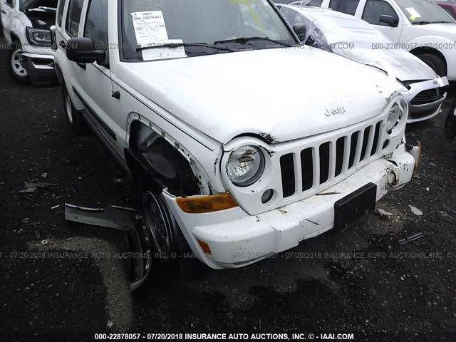 1J4GL48K77W712381 - 2007 JEEP LIBERTY SPORT WHITE photo 6