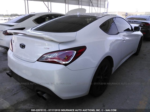 KMHHT6KD8DU087749 - 2013 HYUNDAI GENESIS COUPE 2.0T WHITE photo 4