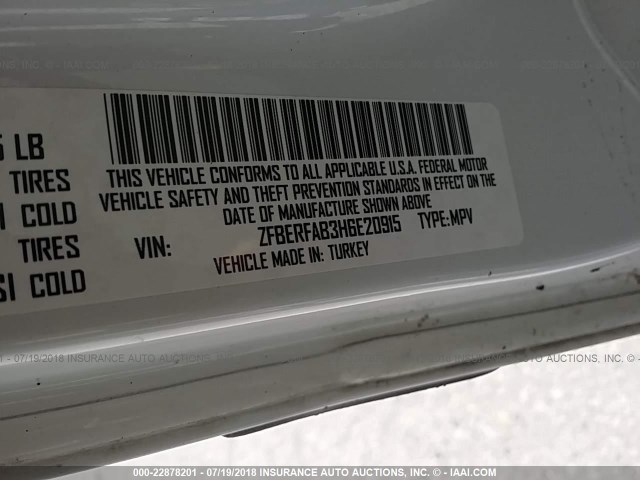 ZFBERFAB3H6E20915 - 2017 RAM PROMASTER CITY  白色 照片 9