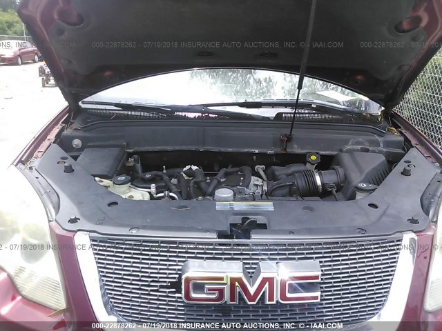 1GKEV23D39J184279 - 2009 GMC ACADIA SLT-1 MAROON photo 10