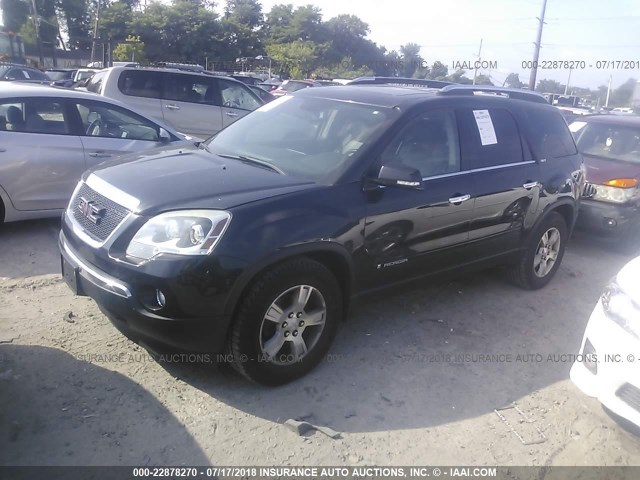 1GKEV23718J139737 - 2008 GMC ACADIA SLT-1 BLACK photo 2