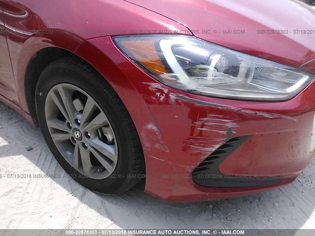 5NPD84LF8JH241147 - 2018 HYUNDAI ELANTRA SEL/VALUE/LIMITED RED photo 6