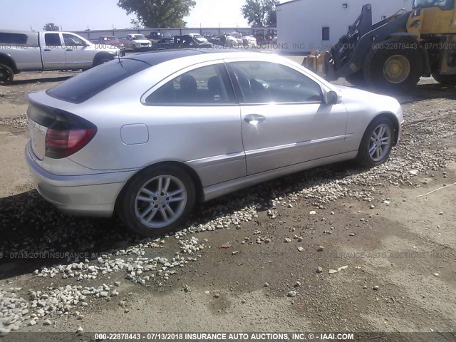 WDBRN47J72A168289 - 2002 MERCEDES-BENZ C 230K SPORT COUPE SILVER photo 4