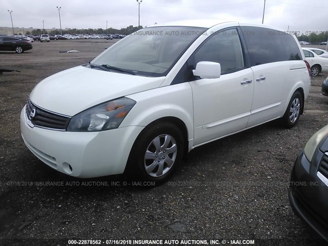 5N1BV28U97N117565 - 2007 NISSAN QUEST S/SE/SL WHITE photo 2