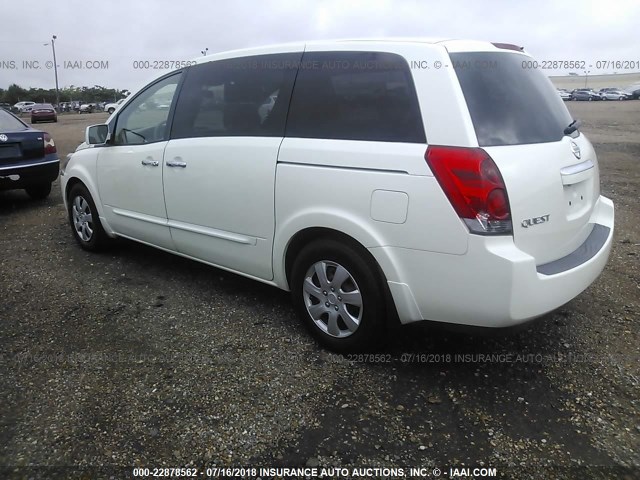 5N1BV28U97N117565 - 2007 NISSAN QUEST S/SE/SL WHITE photo 3