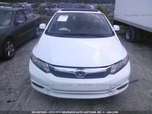 2HGFB2F94CH505336 - 2012 HONDA CIVIC EXL თეთრი ფოტო 6