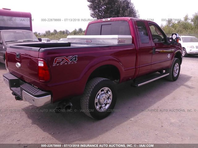 1FT8X3BT0FED13312 - 2015 FORD F350 SUPER DUTY RED photo 4