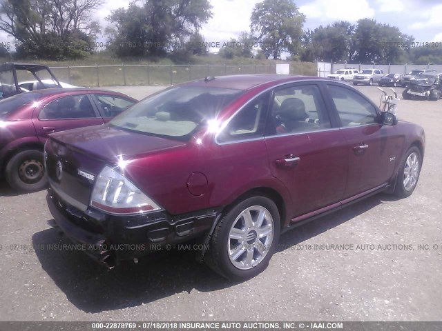 1MEHM42WX8G612143 - 2008 MERCURY SABLE PREMIER RED photo 4