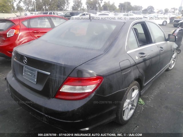 WDDGF54X58R017794 - 2008 MERCEDES-BENZ C 300 BLACK photo 4