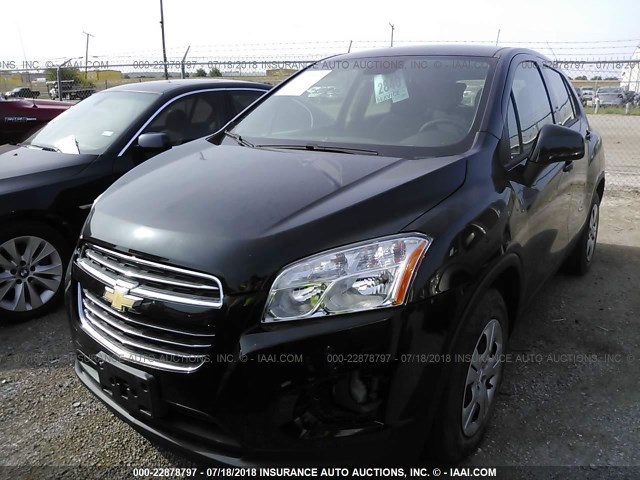 KL7CJKSB3GB647007 - 2016 CHEVROLET TRAX LS BLACK photo 2