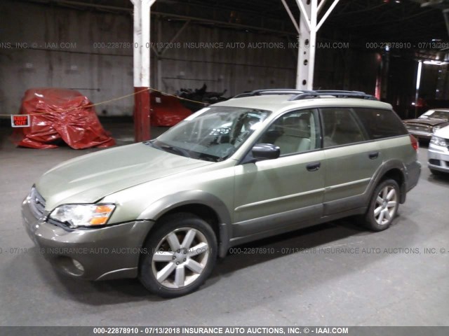 4S4BP61C366331219 - 2006 SUBARU LEGACY OUTBACK 2.5I GREEN photo 2