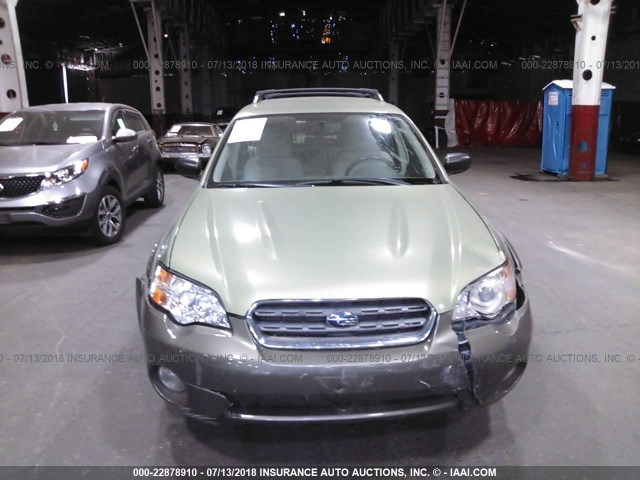 4S4BP61C366331219 - 2006 SUBARU LEGACY OUTBACK 2.5I GREEN photo 6