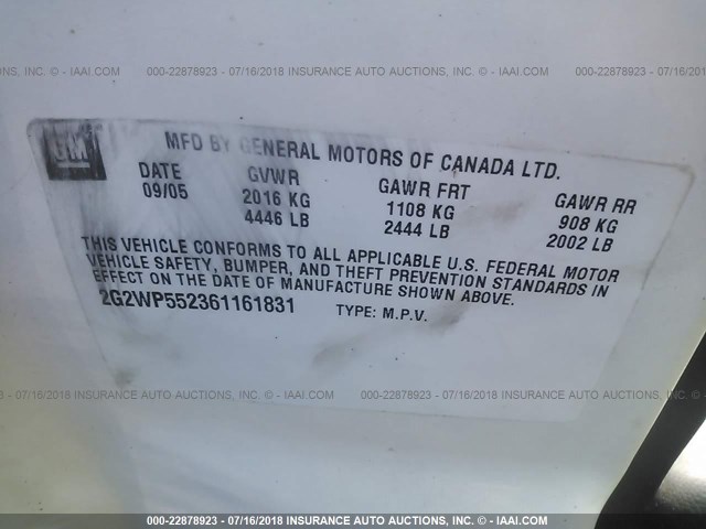 2G2WP552361161831 - 2006 PONTIAC GRAND PRIX Ağ foto 9