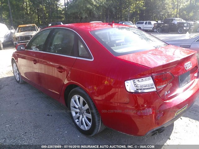 WAUHFAFL8AN049344 - 2010 AUDI A4 PREMIUM PLUS RED photo 3