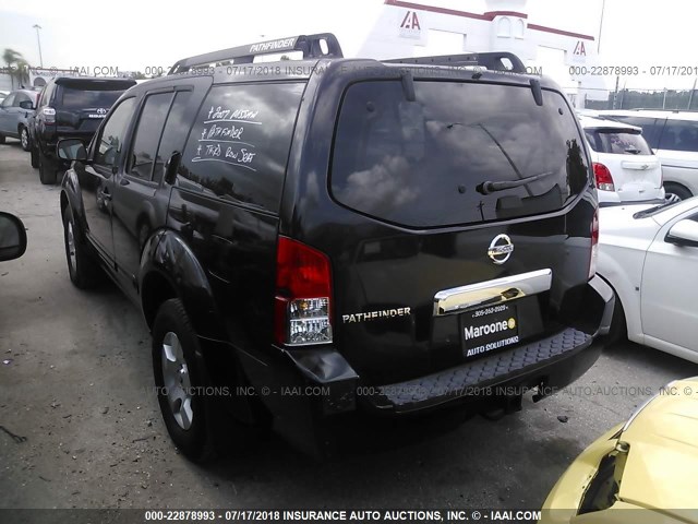 5N1AR18U17C612820 - 2007 NISSAN PATHFINDER LE/SE/XE BLACK photo 3