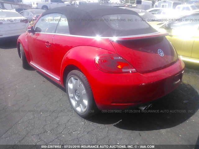 3VW5P7AT0DM822865 - 2013 VOLKSWAGEN BEETLE RED photo 3