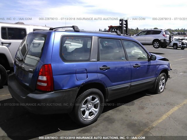 JF1SG63624H744655 - 2004 SUBARU FORESTER 2.5X BLUE photo 4