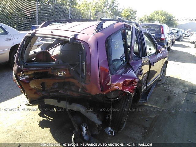 KM8SC13D92U227411 - 2002 HYUNDAI SANTA FE GLS/LX MAROON photo 4