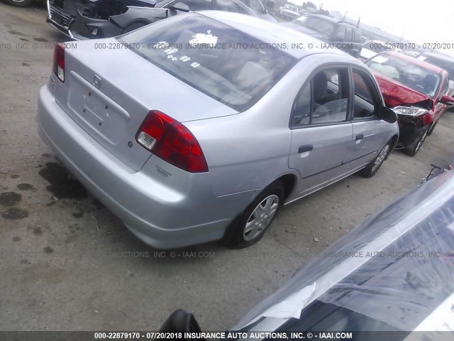 1HGES16304L004028 - 2004 HONDA CIVIC DX VP SILVER photo 4