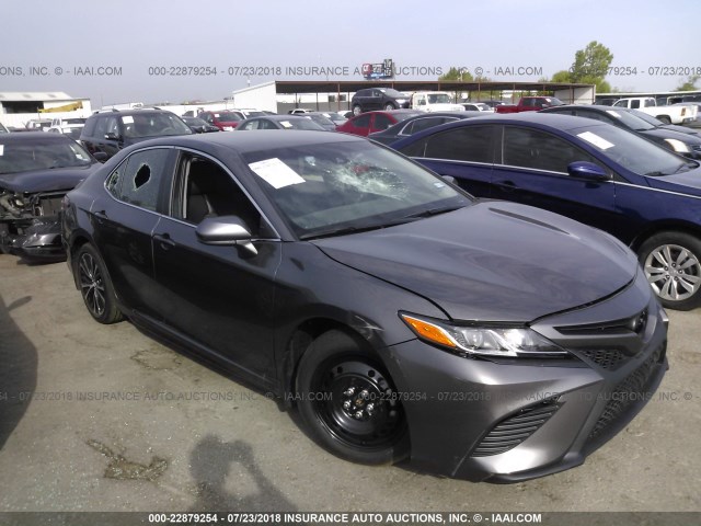 4T1B11HK8JU081238 - 2018 TOYOTA CAMRY L/LE/XLE/SE/XSE GRAY photo 1