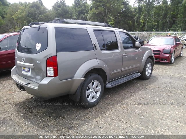 5N1AR18U58C629718 - 2008 NISSAN PATHFINDER S/LE/SE GRAY photo 4