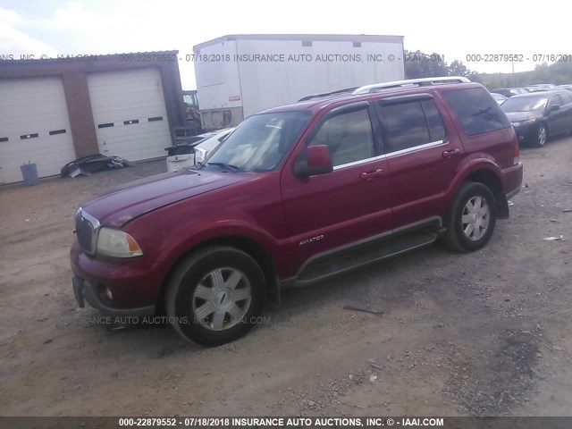 5LMEU88H84ZJ02255 - 2004 LINCOLN AVIATOR 红色 照片 2