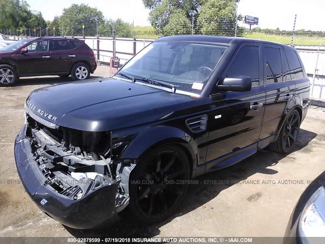 SALSK25479A190955 - 2009 LAND ROVER RANGE ROVER SPORT HSE BLACK photo 2