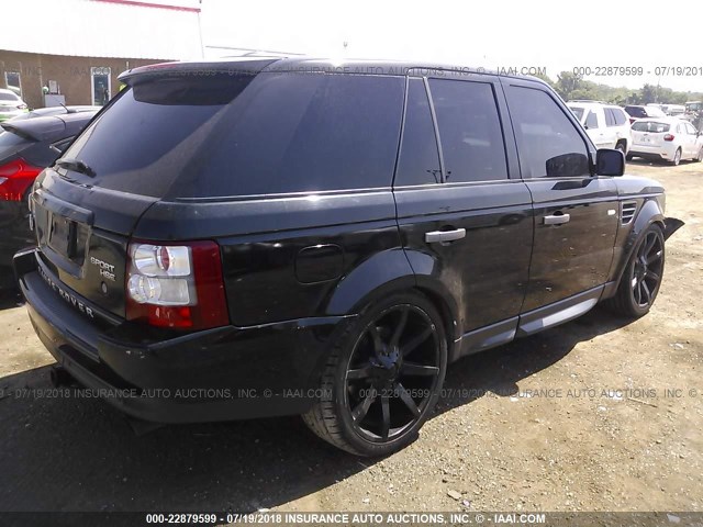 SALSK25479A190955 - 2009 LAND ROVER RANGE ROVER SPORT HSE BLACK photo 4