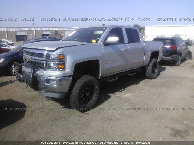 3GCUKREC2EG157955 - 2014 CHEVROLET SILVERADO K1500 LT SILVER photo 2