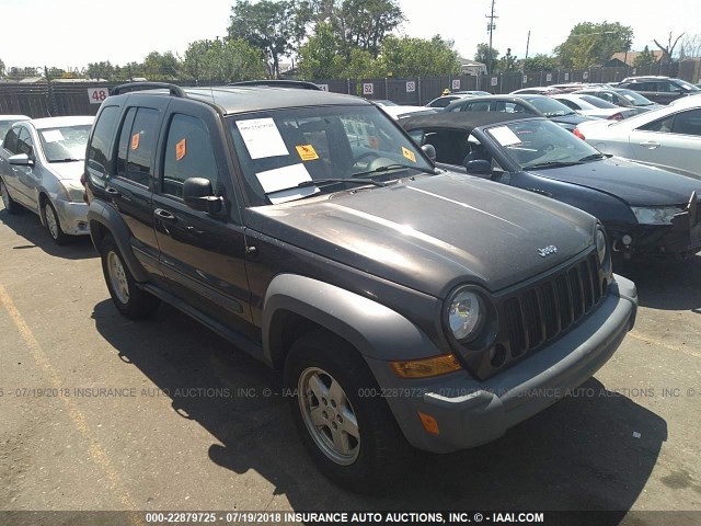 1J4GL48K25W531069 - 2005 JEEP LIBERTY SPORT GRAY photo 1