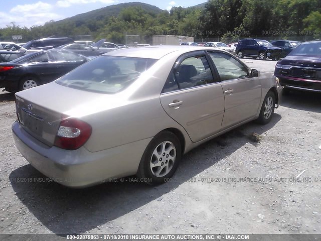 4T1BE32K32U082789 - 2002 TOYOTA CAMRY LE/XLE/SE 金色 照片 4