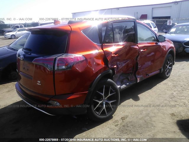 JTMJFREV9GJ076266 - 2016 TOYOTA RAV4 SE ORANGE photo 4