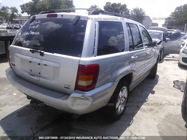 1J8GX68J54C287116 - 2004 JEEP GRAND CHEROKEE OVERLAND SILVER photo 4