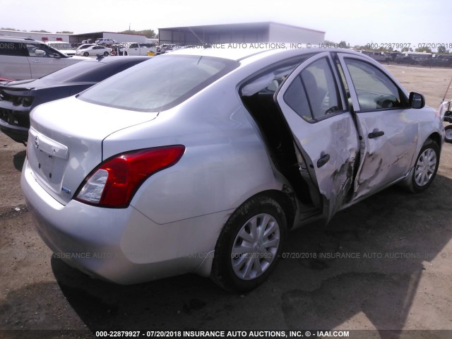 3N1CN7AP5CL877970 - 2012 NISSAN VERSA S/SV/SL SILVER photo 4