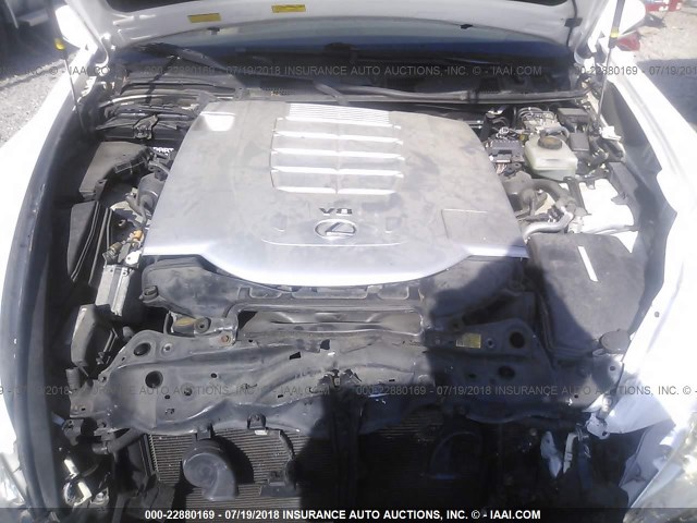 JTHDL5EF8A5001838 - 2010 LEXUS LS 460L WHITE photo 10