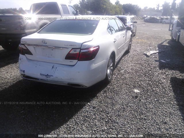 JTHDL5EF8A5001838 - 2010 LEXUS LS 460L WHITE photo 4