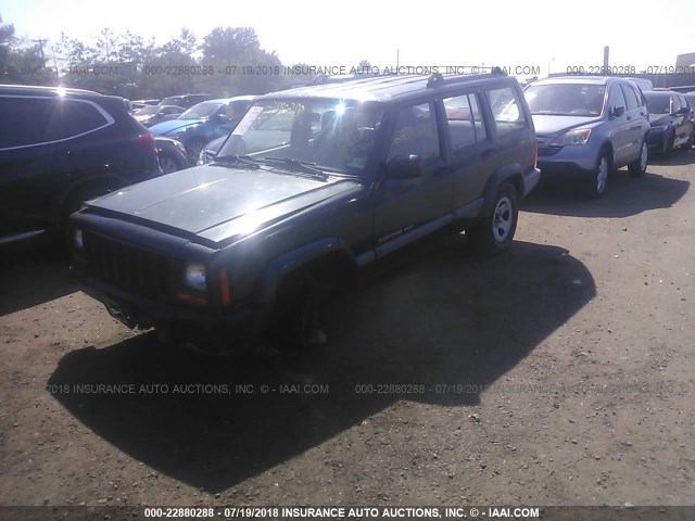 1J4FF68S7XL526971 - 1999 JEEP CHEROKEE SPORT/CLASSIC Zielony zdjęcie 2