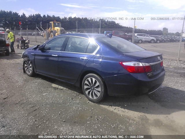 1HGCR6F7XFA006225 - 2015 HONDA ACCORD HYBRID/TOURING BLUE photo 3