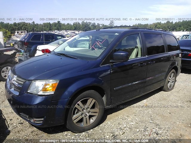 2D8HN54X39R520416 - 2009 DODGE GRAND CARAVAN SXT BLUE photo 2