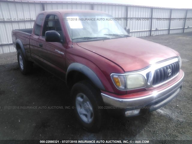 5TESN92N51Z817974 - 2001 TOYOTA TACOMA XTRACAB PRERUNNER RED photo 1