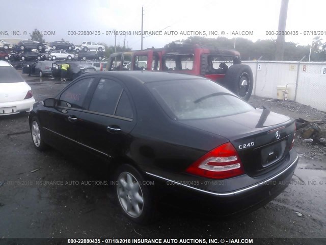 WDBRF61J11F053304 - 2001 MERCEDES-BENZ C 240 BLACK photo 3